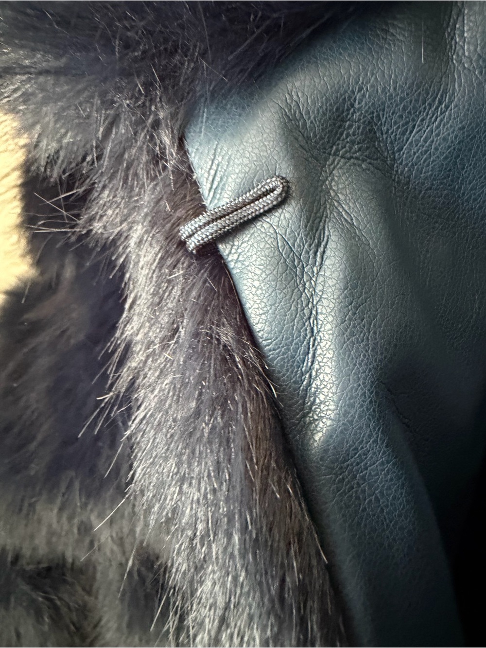 Avec Les Filles navy blue Faux mink Fur Jacket - Picture 4 of 9